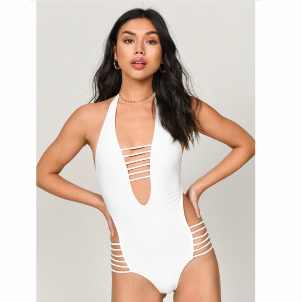 Off white one piece bathing suit